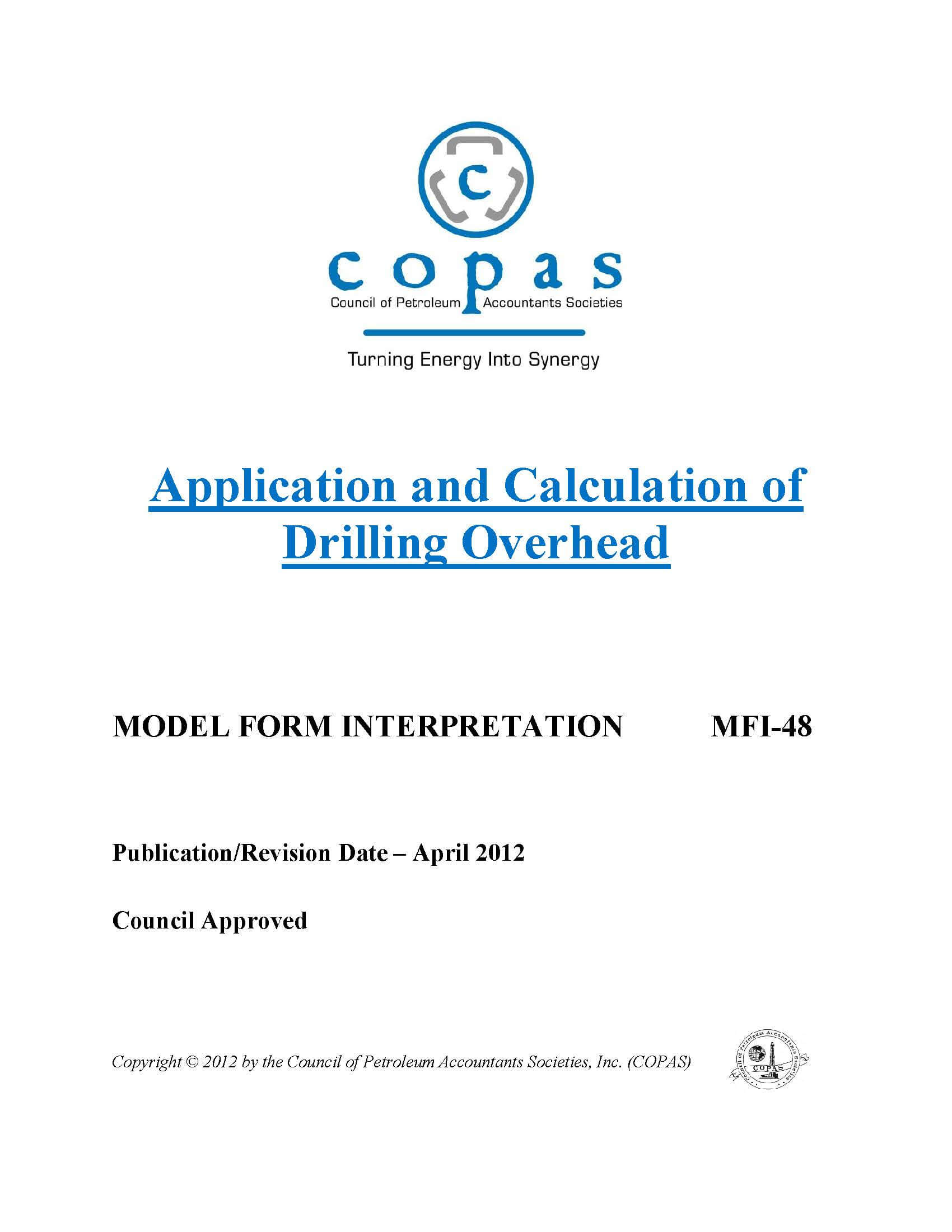 MFI-48 Application & Calculation of Drilling Overhead